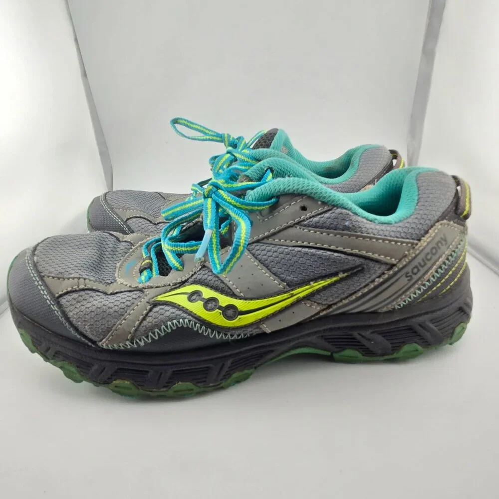 Saucony Raptor TR Grey Teal Trail Running Shoes Women’s Size 9 Sneakers
